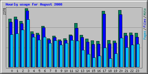 Hourly usage for August 2008